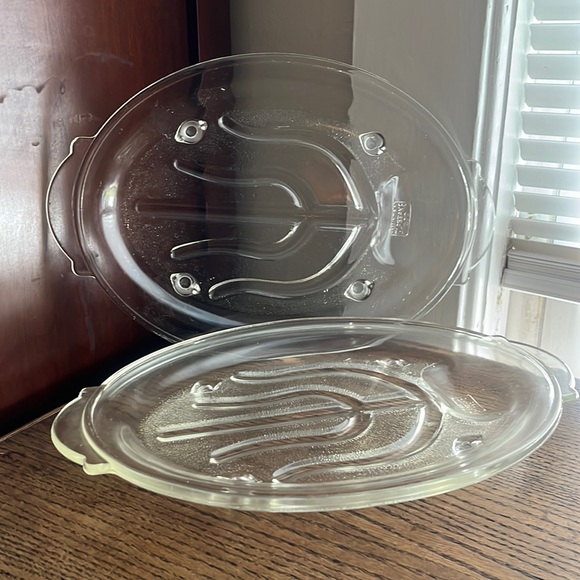 Glassbake Platter Set of Two Vintage